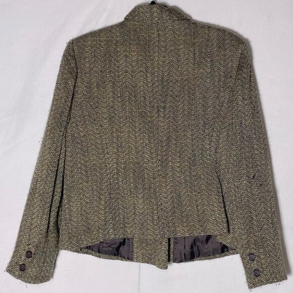 Vintage Oscar De La Renta Petite Oscar Tweed Double Breasted Brown Blazer L - Picture 11 of 12